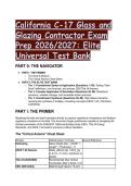 California C-17 Glass and Glazing Contractor Exam Prep 2026&sol;2027 &vert; Elite 88-Question Test Bank&comma; Formula Cheat Sheet&comma; and Mentor Analysis