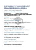 ESSENTIAL BIOLOGY I FINAL EXAM 2026 LATEST  BIOL 101 PORTAGE LEARNING GRADED A&plus;