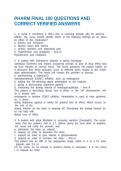 PHARM FINAL 100 QUESTIONS AND CORRECT VERIFIED ANSWERS