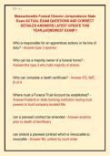 Massachusetts Funeral Director Jurisprudence State  Exam ACTUAL EXAM QUESTIONS AND CORRECT  DETAILED ANSWERS LATEST UPDATE THIS  YEAR&period;pdf&vert;&vert;NEWEST EXAM&excl;&excl;&excl;