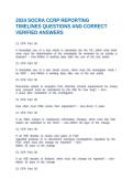 2024 SOCRA CCRP REPORTING TIMELINES QUESTIONS AND CORRECT VERIFIED ANSWERS