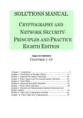 SOLUTIONS MANUAL CRYPTOGRAPHY AND NETWORK SECURITY&colon; PRINCIPLES AND PRACTICE EIGHTH EDITION