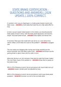 STATE BRAKE CERTIFICATION &ndash; QUESTIONS AND ANSWERS &vert; 2026 UPDATE &vert; 100&percnt; CORRECT