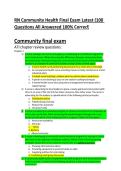 RN Community Health Final Exam Latest 100 Questions All Answered Correct 2025&sol; 2026 Complete Test Bank Resource