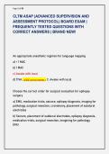 CLTM ASAP &lpar;ADVANCED SUPERVISION AND  ASSESSMENT PROTOCOL&rpar; BOARD EXAM &vert;  FREQUENTLY TESTED QUESTIONS WITH  CORRECT ANSWERS &vert; BRAND NEW&excl;