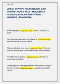 DIRECT SUPPORT PROFESSIONAL &lpar;DSP&rpar;  TRAINING YEAR 1 EXAM &vert; FREQUENTLY  TESTED QUESTIONS WITH CORRECT  ANSWERS &vert; BRAND NEW&excl;