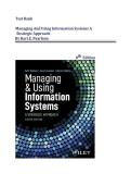 Test Bank &ndash; Managing and Using Information Systems&colon; A Strategic Approach&comma; 8th Edition &vert; Keri E&period; Pearlson &vert; Chapters 1&ndash;13 &vert; Latest Edition 2026