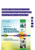 TEST BANK For Medical Assisting Administrative & Clinical Competencies &lpar;MindTap Course List&rpar; 9th Edition by Michelle Blesi&comma; Verified Chapters 1 - 58&comma; Complete Newest Version