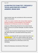 ACVPM PRACTICE EXAM TEST &vert; FREQUENTLY  TESTED QUESTIONS WITH CORRECT  ANSWERS &vert; BRAND NEW&excl;