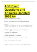 ASP Exam Questions and Answers Updated 2026 A&plus;