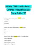 AIPMM CPM Practice Exam &vert;  Certified Product Manager  Study Guide PDF 