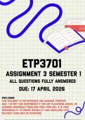 ETP3701 Assignment 3 &lpar;Quiz&rpar; Semester 1 Memo &vert; Due 17 April 2026