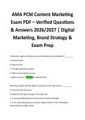 AMA PCM Content Marketing  Exam PDF &ndash; Verified Questions  & Answers 2026&sol;2027 &vert; Digital  Marketing&comma; Brand Strategy &  Exam Prep 