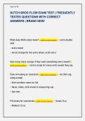 DUTCH BROS FLOW EXAM TEST &vert; FREQUENTLY  TESTED QUESTIONS WITH CORRECT  ANSWERS &vert; BRAND NEW&excl; 