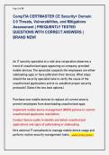 CompTIA CERTMASTER CE Security&plus; Domain  2&period;0 Threats&comma; Vulnerabilities&comma; and Mitigations  Assessment &vert; FREQUENTLY TESTED  QUESTIONS WITH CORRECT ANSWERS &vert;  BRAND NEW&excl;