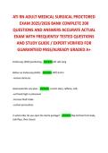 ATI RN ADULT MEDICAL SURGICAL PROCTORED  EXAM 2025&sol;2026 BANK COMPLETE 200  QUESTIONS AND ANSWERS ACCURATE ACTUAL  EXAM WITH FREQUENTLY TESTED QUESTIONS  AND STUDY GUIDE &sol; EXPERT VERIFIED FOR  GUARANTEED PASS&sol;ALREADY GRADED A&plus; 