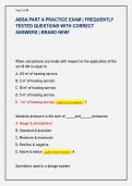 ABSA PART A PRACTICE EXAM &vert; FREQUENTLY  TESTED QUESTIONS WITH CORRECT  ANSWERS &vert; BRAND NEW&excl;