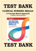 Test bank for Clinical Nursing Skills&colon; A Concept-Based Approach 4th Edition with test questions and answers graded A&plus;