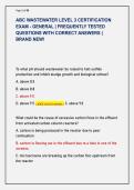 ABC WASTEWATER LEVEL 3 CERTIFICATION  EXAM - GENERAL &vert; FREQUENTLY TESTED  QUESTIONS WITH CORRECT ANSWERS &vert;  BRAND NEW&excl;