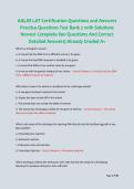 AALAS LAT Certification Questions and Answers Practice Questions Test Bank 2 with Solutions Newest Complete 800 Questions And Correct Detailed Answers&vert; Already Graded A&plus;