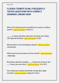 FLORIDA TERMITE EXAM &vert; FREQUENTLY  TESTED QUESTIONS WITH CORRECT  ANSWERS &vert; BRAND NEW&excl; 