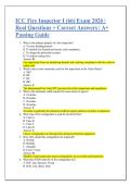ICC Fire Inspector I &lpar;66&rpar; Exam 2026 &vert;  Real Questions &plus; Correct Answers &vert; A&plus;  Passing Guide