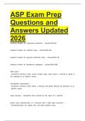 ASP Exam Prep Questions and Answers Updated 2026