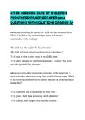 ATI RN NURSING CARE OF CHILDREN  PROCTORED PRACTICE PAPER 2026  QUESTIONS WITH SOLUTIONS GRADED A&plus;