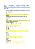 ICC P1 Residential Plumbing Inspector Exam  2026 &vert; Latest Questions & Answers &vert; Guaranteed  Pass A&plus;