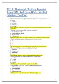 ICC E1 Residential Electrical Inspector  Exam 2026 &vert; Real Exam Q&A &plus; Verified  Solutions &lpar;Pass Fast&rpar;
