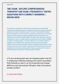 TMC EXAM - SECURE COMPREHENSIVE  THERAPIST SAE EXAM &vert; FREQUENTLY TESTED  QUESTIONS WITH CORRECT ANSWERS &vert;  BRAND NEW&excl; 