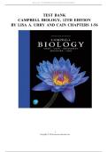 TEST BANK FOR CAMPBELL BIOLOGY&comma; 12TH EDITION BY Lisa A&period; Urry&comma; Michael L&period; Cain&comma; Steven Alexander Wasserman&comma; Peter V&period; Minorsky&comma; Rebecca B&period; Orr ALL CHAPTERS 1-56 COVERED 2026
