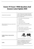 Comm 111 Exam 1 With Questions And  Answers Latest Update 2026