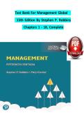 TEST BANK For Management Global&comma; 15th Edition By Stephen P&period; Robbins&comma; Verified Chapters 1 - 18&comma; Complete