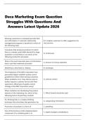 Deca Marketing Exam Question  Struggles With Questions And  Answers Latest Update 2026 