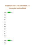 NIH Stroke Scale Group B Patient 1-6  Answer key Updated 2026