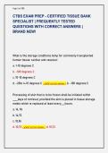 CTBS EXAM PREP - CERTIFIED TISSUE BANK  SPECIALIST &vert; FREQUENTLY TESTED  QUESTIONS WITH CORRECT ANSWERS &vert;  BRAND NEW&excl; 