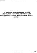 Dental Radiography&colon; Principles and Techniques &lpar;6th Edition&comma; 2026&comma; Joen Iannucci & Laura Howerton&rpar; &mdash; Complete Test Bank with Correct Answers and Rationales