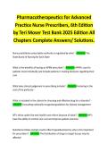 Pharmacotherapeutics for Advanced  Practice Nurse Prescribers&comma; 6th Edition  by Teri Moser Test Bank 2025 Edition All  Chapters Complete Answers&sol; Solutions&period;