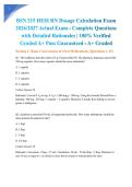 BSN 215 HESI RN Dosage Calculation Exam 2026&sol;2027 Actual Exam - Complete Questions with Detailed Rationales &vert; 100&percnt; Verified Graded A&plus; Pass Guaranteed - A&plus; Graded