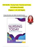TEST BANK - Nursing Today&colon; Transition and Trends&comma;  11th Edition &lpar;Zerwekh&rpar;   Chapters 1 - 26 &vert; All Chapters