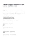 CHEM 112 lab practical questions and correct detailed answers