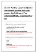 UA STAR Plumbing Mastery Certification  Practice Exam Questions And Correct  Answers &lpar;Verified Answers&rpar; Plus  Rationales 2026 Q&A Instant Download  Pdf 