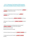 U&period;S&period;A&period; Citizenship Test Newest 2026 Questions  and Correct Detailed Answers Already Graded A&plus; 