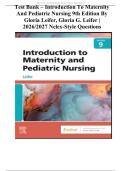 TEST BANK &ndash; INTRODUCTION TO MATERNITY AND PEDIATRIC NURSING 9TH EDITION BY GLORIA LEIFER&comma; GLORIA G&period; LEIFER &vert; 2026&sol;2027 NCLEX-STYLE QUESTIONS