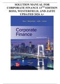 Solution Manual For Corporate Finance&comma; 13th Edition by Stephen Ross&comma; Randolph Westerfield&comma; Verified Chapters 1 - 31&comma; Complete Newest Version