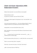 Chem 112 Exam 1Questions With Elaborated Answers