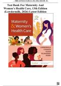 TEST BANK FOR MATERNITY AND WOMEN&rsquo;S HEALTH CARE&comma; 13TH EDITION &lpar;LOWDERMILK&comma; 2026&rpar; LATEST EDITION