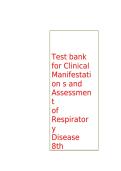 Test Bank &mdash; Clinical Manifestations & Assessment of Respiratory Disease &vert; Jardins &vert; 8th Edition &vert; Complete All Chapters &vert; Verified Q&A