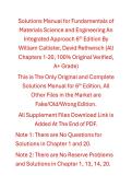 Solutions Manual Fundamentals of Materials Science and Engineering An Integrated Approach 6th Edition By William Callister&comma; David Rethwisch